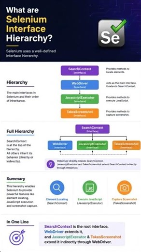 Selenium Interface Hierarchy. #automationtesting #SeleniumInterfaceHierarchy