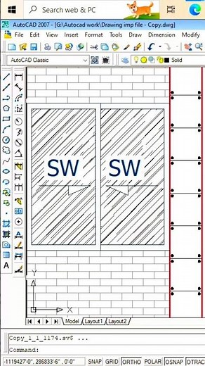 “AutoCAD Sliding Window Hatching Tutorial Easy CAD Tips 2025” #AutoCAD #CADTips