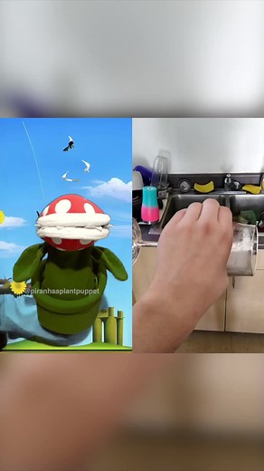 🤯😱 #puppet #fyp #puppetry #piranhaplant #viral