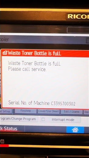 Waste Toner Bottle is Full. Please Call Service #techfixeverythings