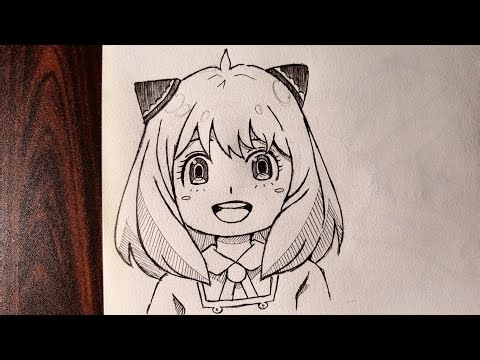 Easy anime drawing tutorial | how to draw anya step by step using only pencil for beginner