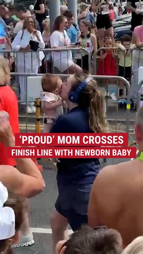 1.3M views · 10K reactions | This mom ran across a 10k finish line while holding her 11-week-old baby. | Fox News | Facebook