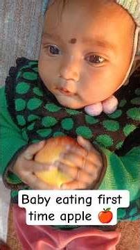 apple puree for baby | first time eating apple 🍎 #youtubeshorts #minivlog #foodforbaby #newmom