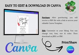 Graduation Invitation Template: Modern Script (digital File) - Etsy Canada