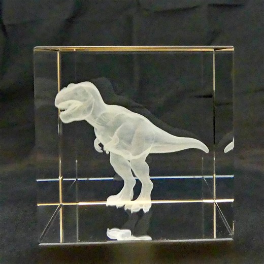 3D Subsurface Engraved Large K9 Crystal Cube - T-rex - Etsy