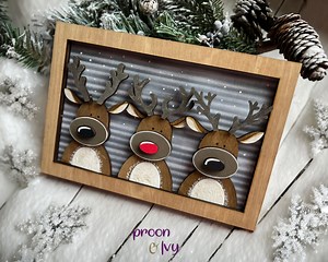 Reindeer Sign, Christmas Sign, Holiday Sign, Reindeer Sign, Holiday Decor, Rudolph Sign - Etsy