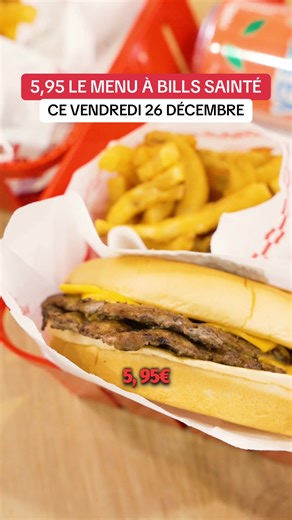 5,95 TON MENU BURGER ORIGINAL (frites Burger boisson) tous les vendredis UNIQUEMENT dans ton BILLS Burger à SAINT-ÉTIENNE ! 🤯 🥇 Le plus gros concept Smash Burger de France est à Saint-Étienne ! 💚🤍 Bienvenue chez BILLS Burger 🍔 Ici, on fait pas semblant : viande smashée minute, cheddar fondant, bun moelleux, le tout avec le vrai goût de l’Amérique 🇺🇸. 📍 10 Rue Praire – Saint-Étienne #billsburger #saintetienne #sainte #burger #food
