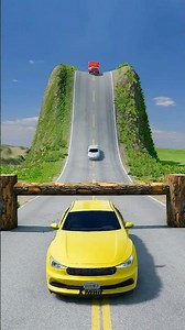 Yellow car vs white car vs Red truck🔥#beamngdrive #car #beamng #viral #shorts #shortsfeed #ytshorts