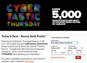 Country Inn 5,000 bonus points per night today only bookings for stays to Jan 31 – Loyalty Traveler