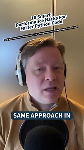 Ten smart performance hacks for faster Python Code Listen to the full episode at https://buff.ly/Ownif6H or on your preferred podcast client. Happy Pythoning! | Real Python