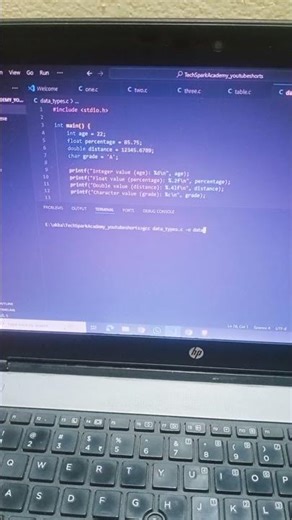Learn C Data Types Fast 🚀#coding #trendingshorts #trending #shorts #beginners #latest