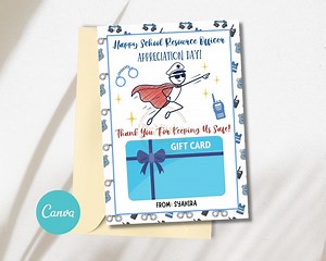 School Resource Officer Card Holder Printable | School Officer Card | School Resource Officers Day Gift Card Holder | SRO Appreciation Card - Etsy