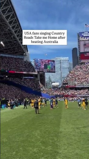 USA fans singing Country Roads Take me Home after beating Australia 🔥🔥