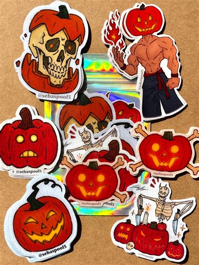 Pumpkin Pack Waterproof Sticker Pack (6) - Etsy