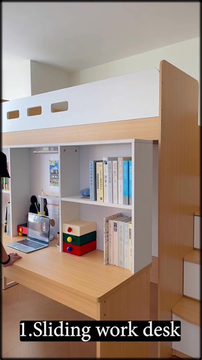 1.4M views · 9.2K reactions | Loft bed with sliding desk and extra pull-out bed #homedecor #furniture #interiordesign | Androf | Facebook