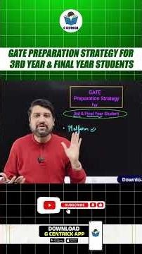 GATE Preparation Strategy for 3rd Year & Final Year Students || #gate #gcentrick