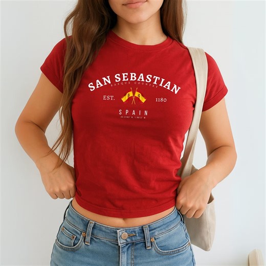 San Sebastian Baby Tee, Basque Country T Shirt, España Flag Tee - Etsy