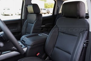 2014-2019 Chevrolet Chevrolet Silverado Leather Seat Upholstery Kit | Black with Silver Stitching | LeatherSeats.com