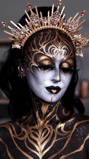 Golden Goddess Face Art Makeup Tutorial