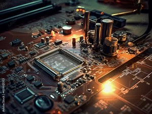 Technology background of the abstract computer motherboard, can be used in the description of technological processes, science. Background for business and advertising.