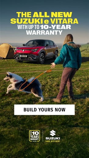 Drive with total peace of mind. The all-new Suzuki e Vitara includes up to 10-years’ warranty* on both car and battery. Finally, the EV you’ve been looking for. | Suzuki Cars UK