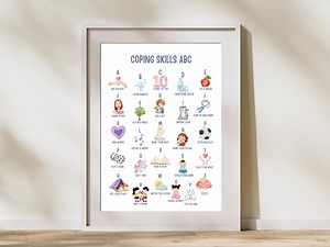 Coping Skills ABC Poster – Calm Down Corner Wall Art & Emotional Regulation Chart - Etsy
