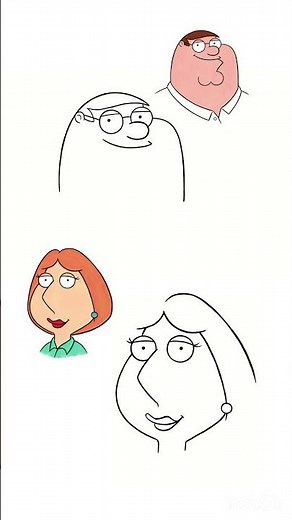 How to draw Peter Griffin and Lois Griffin from Family Guy