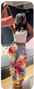 Custom Flower Decorated Jeans Perfect for Photo Shoots! - Etsy