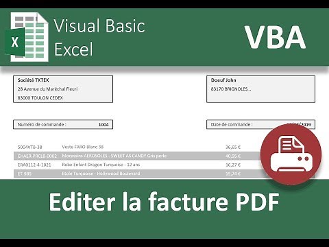 Valider et éditer la facture PDF en VBA Excel