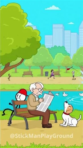 Stickman Causes Chaos in the Park #stickman #animation #shorts