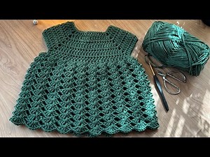 Crochet Baby Dress Tutorial- 0-3 Months Crochet Baby Dress, How to Crochet | Free Crochet Pattern.