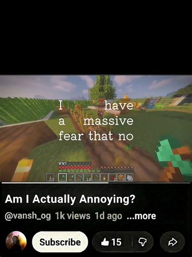 Am I actually annoying?... You replay conversations in your head. Wonder if you talked too much. Texted too fast. Cared too openly. And suddenly you shrink yourself — quieter, smaller, less “you” — just so you don’t take up too much space. Minecraft mirrors that feeling sometimes. Released in 2011 by Mojang, Minecraft is one of the best-selling video games ever created. In multiplayer servers, it can feel like everyone else builds bigger, faster, better. But every massive castle started as a sin