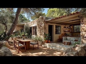 Cozy Mediterranean Cabin with Outdoor Kitchen and Small Patio