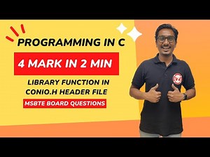 Library function in CONIO.H Header file | Akshay sir | PIC Diploma SEM-2