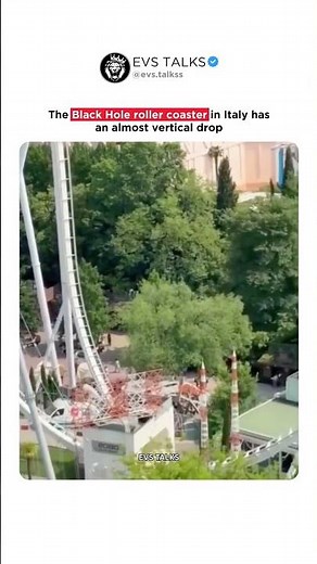 The Black Hole Roller Coaster in Italy 🇮🇹🎢 | Almost a Vertical Drop! 😱🔥