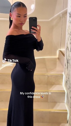 JOSIE Off Shoulder Mesh Maxi Dress in Black | MESHKI Fashion