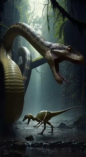 Compsognathus vs a swarm of prehistoric piranhas in a Prehistoric World