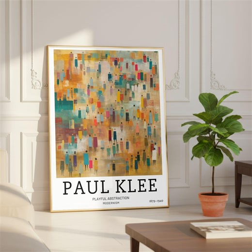 Paul Klee Poster, Playful Abstraction Print, Modernist Abstract Crowd Wall Art, Mid Century Colorful Decor, Physical Poster - Etsy