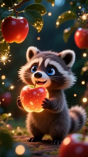 Baby Raccoon Song 🦝 | Magical Glowing Forest 🌿 | Cute Animal Song for Kids🐾 | Fuzzy Hugs! 💖