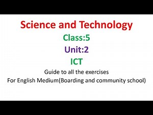 class 5 science and technology unit 2/ict/grade 5 science chapter 2 ICT