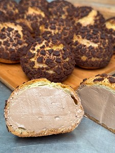 3.4M views · 58K reactions | CHOCOLATE CREAM PUFF RECIPE Yield: 23-24...