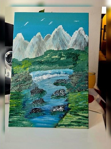 Entspannende Acrylmalerei: Eine Reise in die Berge 🎨
