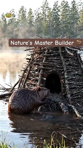 Beaver Building Its Water Lodge| #beaver #animals #nature #wildlife #naturelover‪@NatureNesters-b4b‬