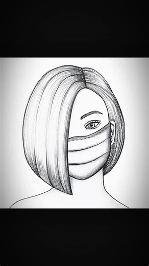 Easy Step-by-Step Drawing Tutorial: Beautiful Girl with Mask