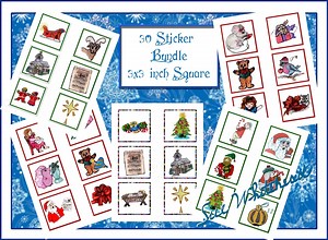 Hand-drawn Christmas Doodle Stickers: DIY Printables (digital Download) - Etsy