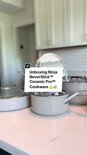 Unboxing the new Ninja NeverStick™ Ceramic Pro™ Cookware. Scratch it, scrub it, and heat it again and again without losing performance. 💪 🔗 in bio. #NinjaCeramicPro #NinjaCookware 🍳5x more scratch resistant* to handle any utensil use *vs Caraway ceramic coated cookware. 🍳3x more scrub resistant* to withstand harsh brushes and sponges *vs Caraway ceramic coated cookware. 🍳30% more heat resistant* to handle oven and broiler temps of 660°F *vs original Ninja NeverStick™ C100 series at 500°F. #