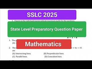 SSLC Maths State Level Preparatory Question paper with key Answers 2025