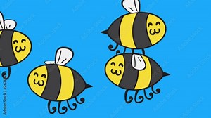 Cute minimalistic bee / honeybee seamless animation. Perfect for all your insect / child / cartoon related projects. 1080p, 60fps