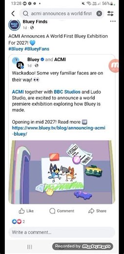 ACMI announces a World First Bluey Exhibition for 2027