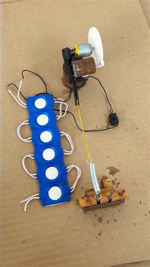 Blue LED module strip powered by spring generator 🔵 #blueled #powered #asmr #mechanical